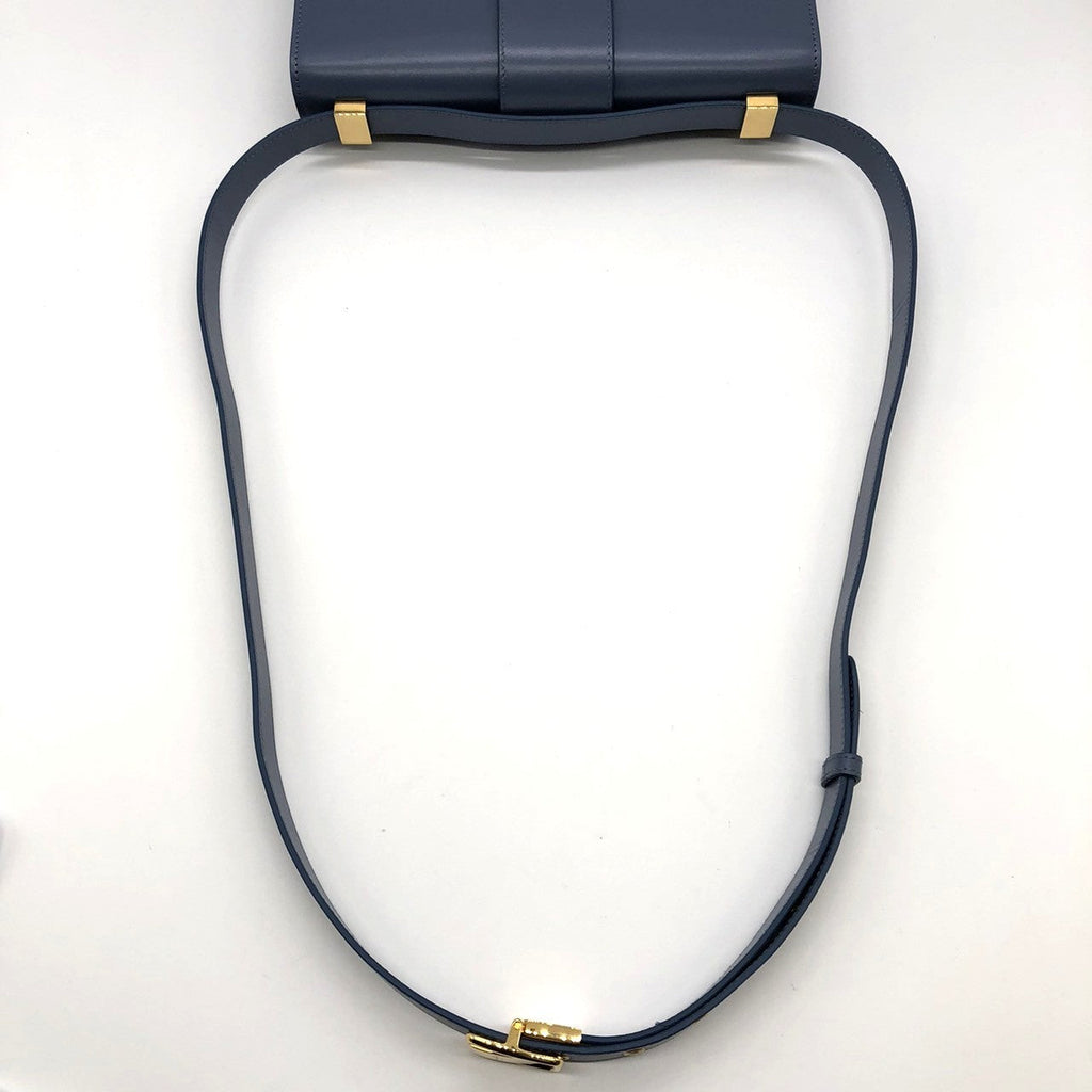 Christian Dior 30 Montaigne Crossbody Shoulder Bag Leather Blue Pre-owned