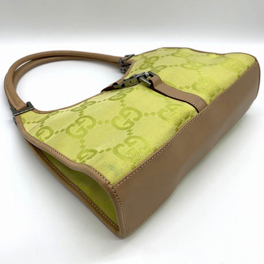 Gucci 002 1068 Jackie Shoulder Bag, Mini Bag, Slim, Yellow/Beige, GG Canvas and Leather. PRE-OWNED