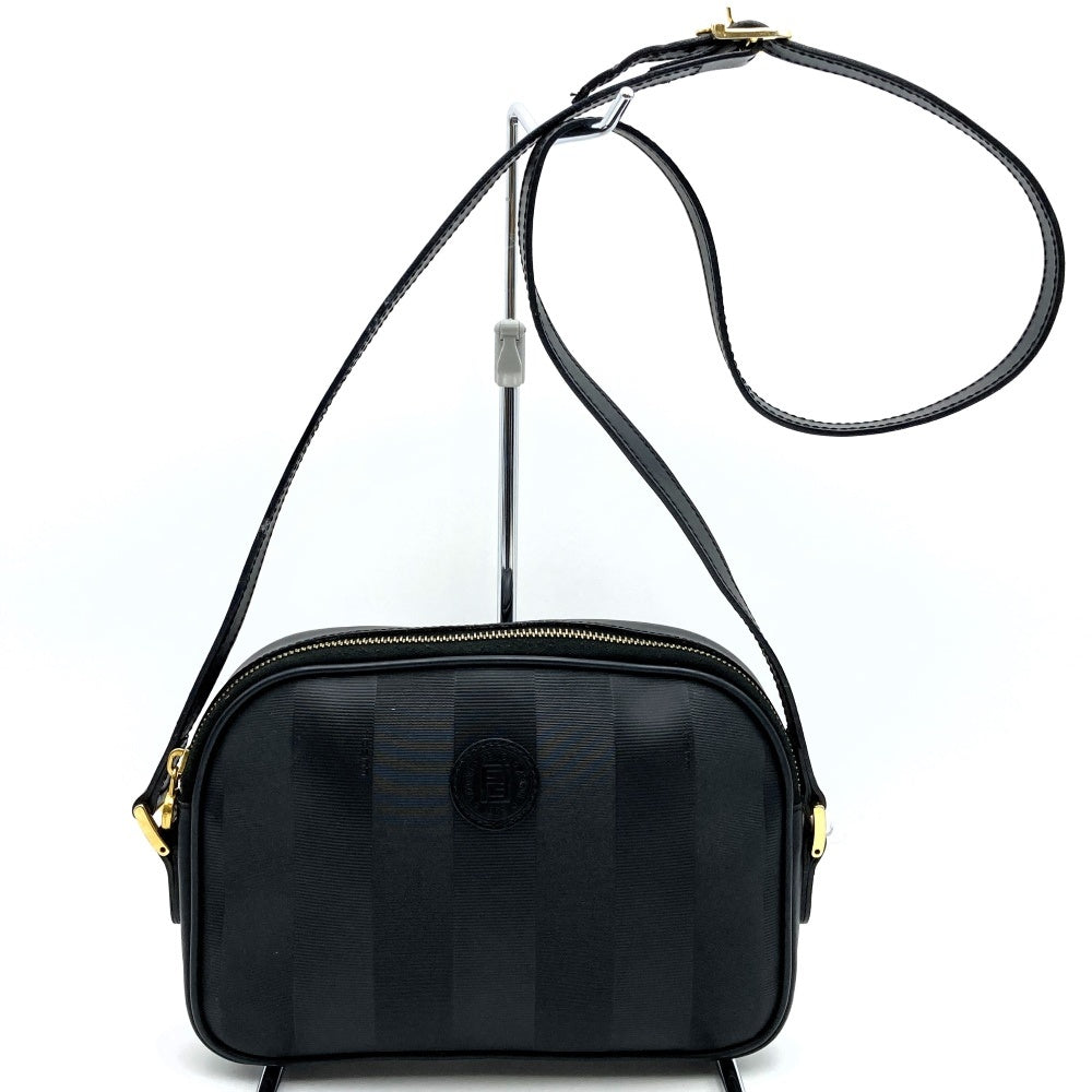Fendi Pecan Shoulder Bag PVC/Leather Black Pre-owned