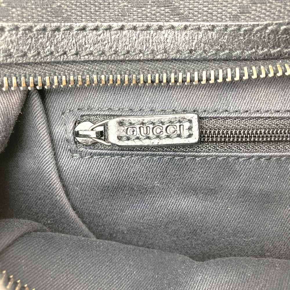 Gucci 113009 Handbag Black GG Canvas/Leather Luxury Brand PRE-OWNED