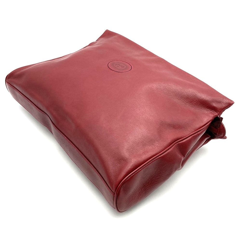 Old Gucci 004 110 0259 Clutch Bag Leather Wine Red PRE-OWNED