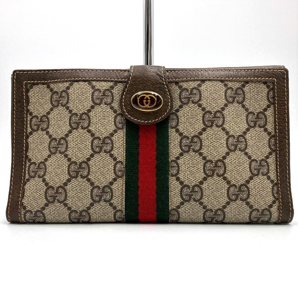 Gucci Sherry Line Bi-fold Long Wallet GG Supreme Pre-owned