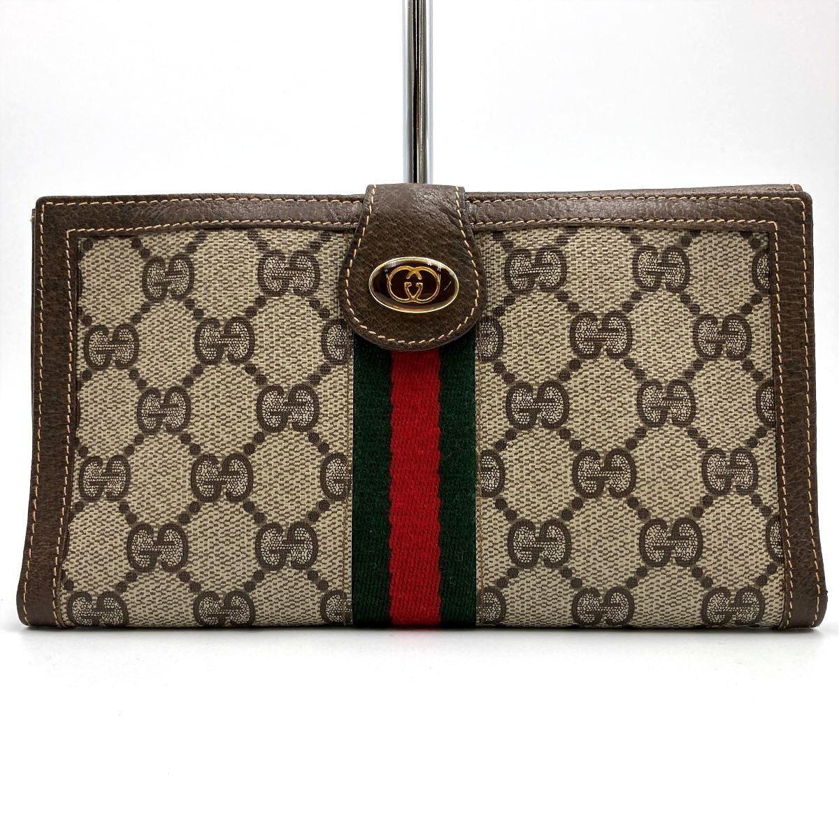 Gucci Sherry Line Bi-fold Long Wallet GG Supreme Pre-owned