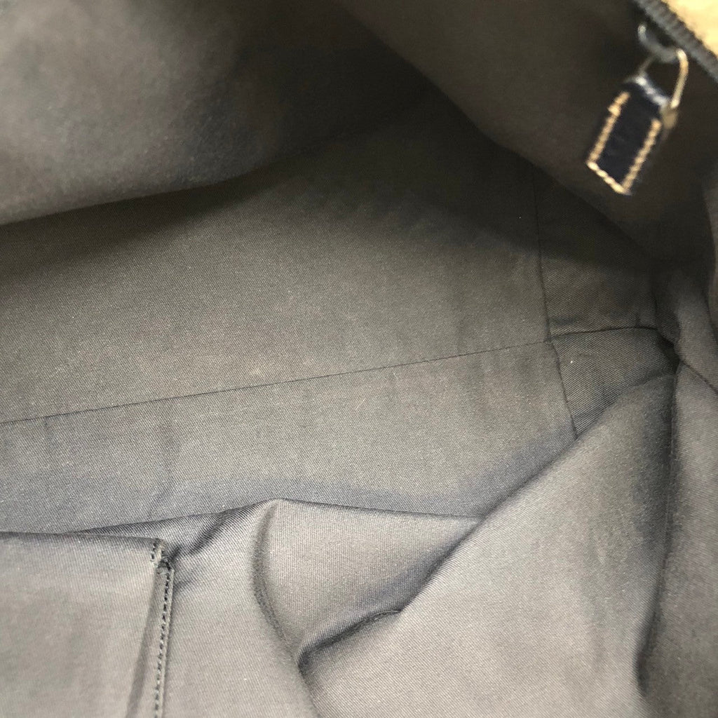 Gucci 131230 Tote Bag Navy Blue GG Canvas/Leather Sherry Line PRE-OWNED