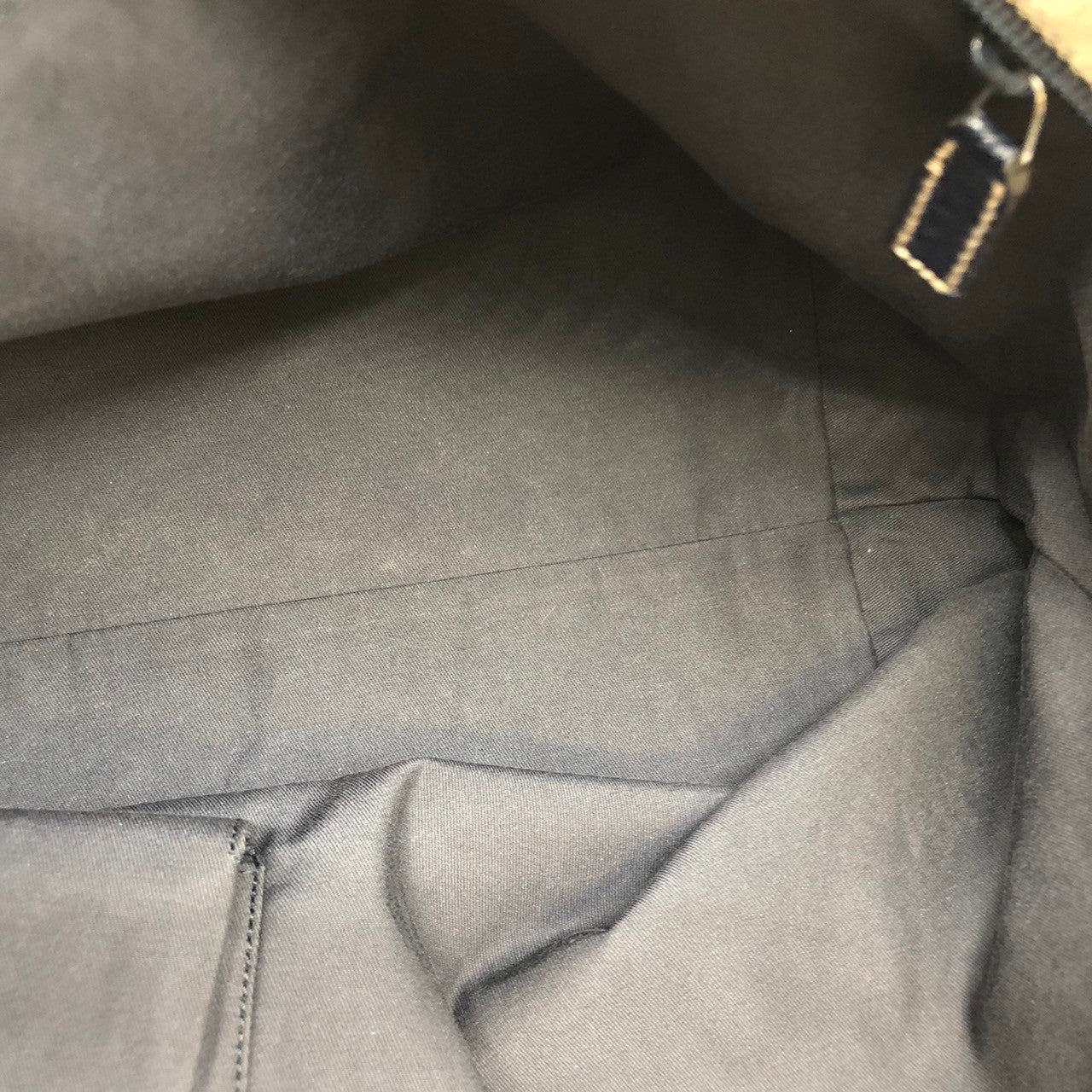 Gucci 131230 Tote Bag Navy Blue GG Canvas/Leather Sherry Line PRE-OWNED