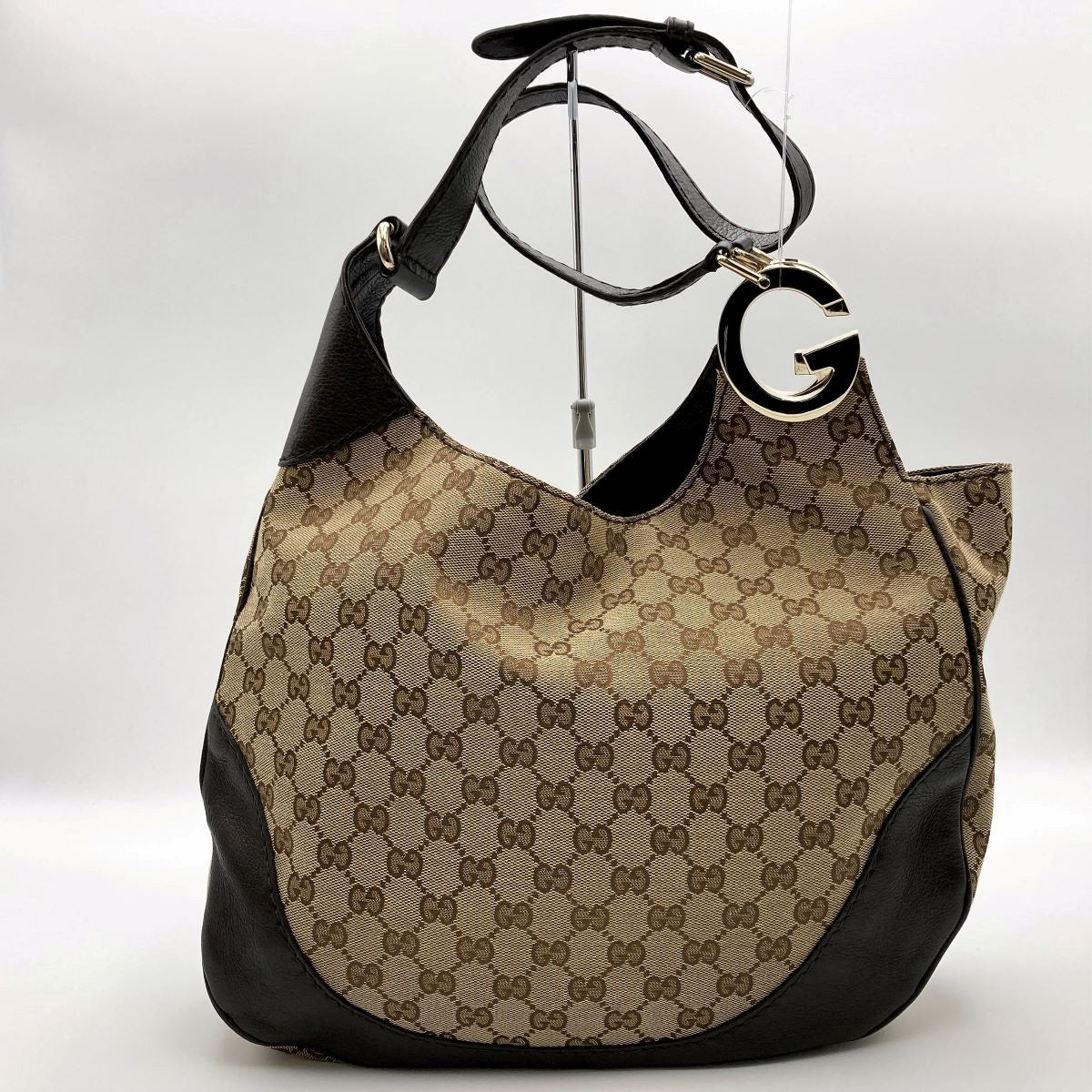 Gucci 203503 Charlotte Shoulder Bag in GG Canvas and Leather, Brown PRE-OWNED
