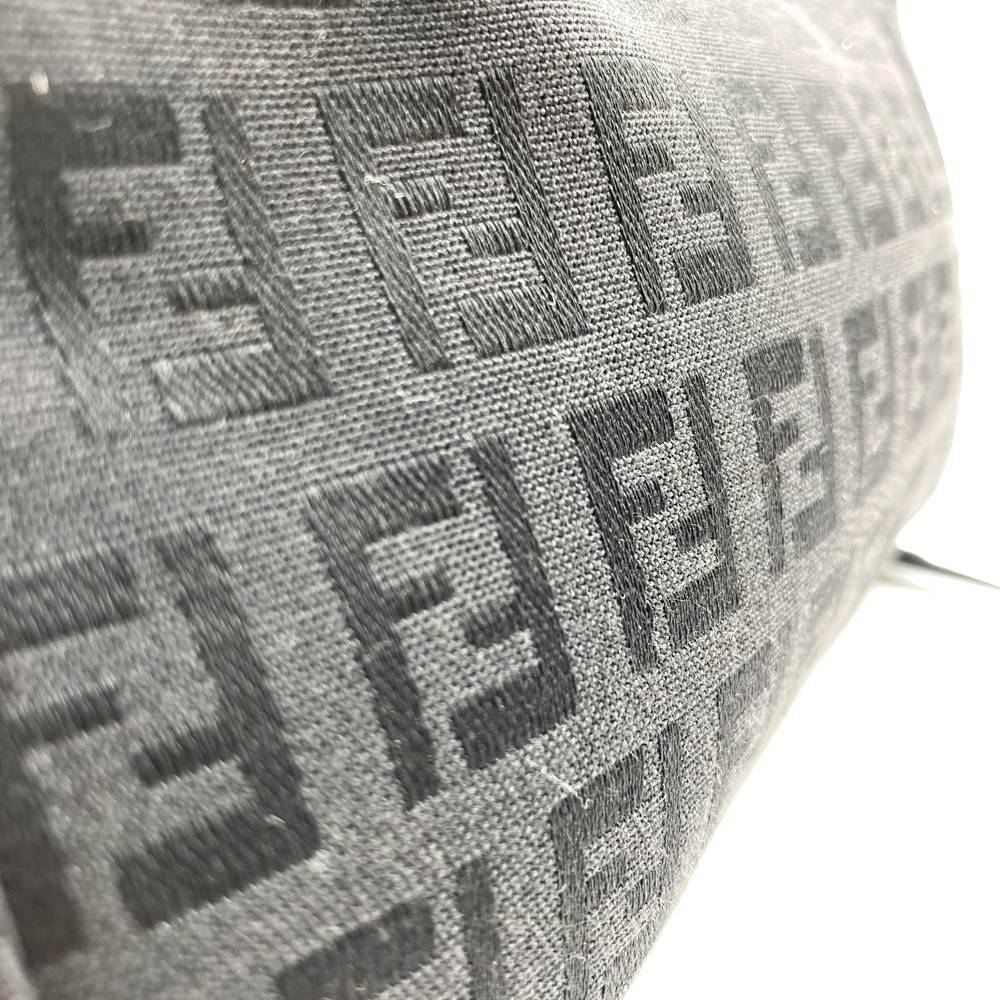 Fendi 8BR249 Zucchino Accessory Pouch Mini Bag in Canvas and Leather, Black PRE-OWNED