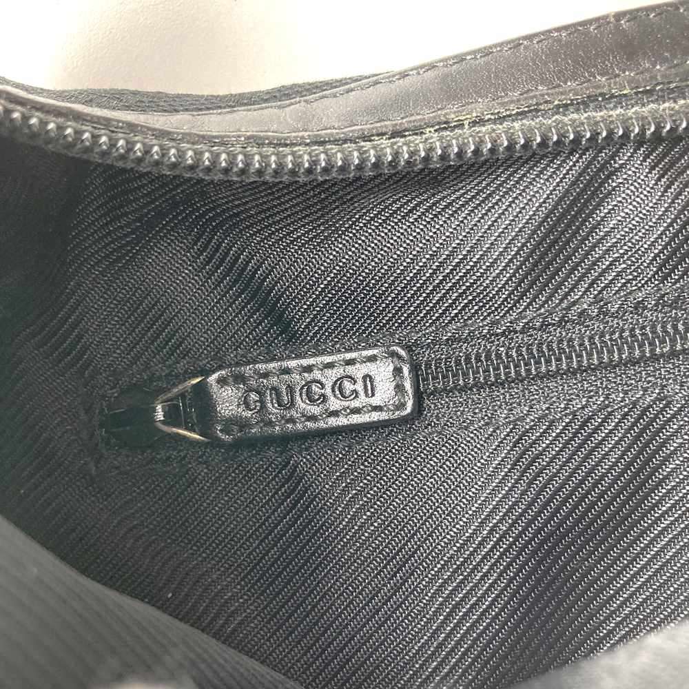 Gucci 001 4204 Shoulder Bag/Handbag in Black GG Canvas/Leather PRE-OWNED