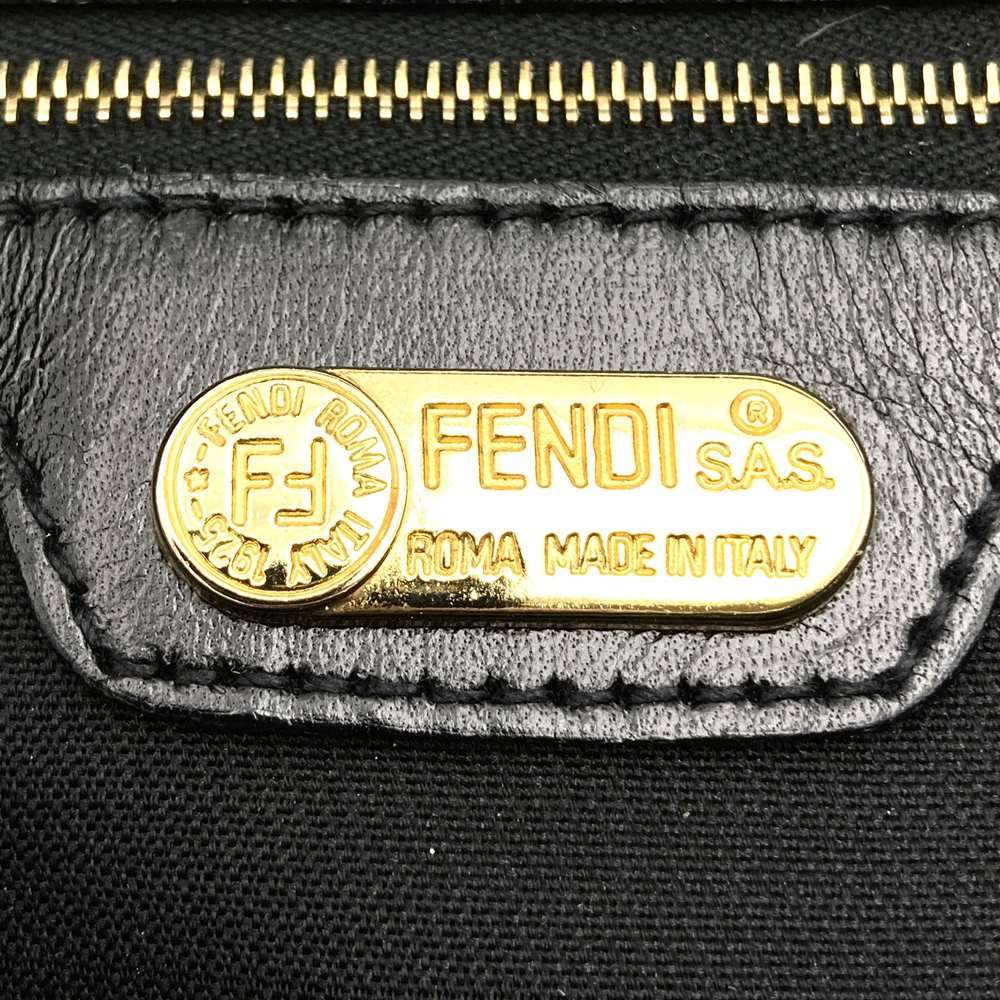 Fendi 06 11 15328 982 FF Logo Shoulder Bag Nylon/Leather Black Pre-owned