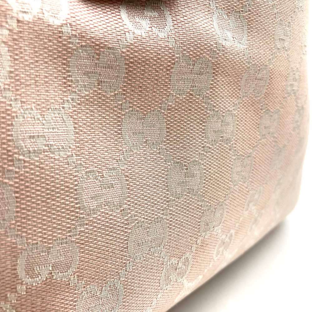 Gucci 145810 Sherry Line Tote Bag GG Canvas Pink Pre-owned