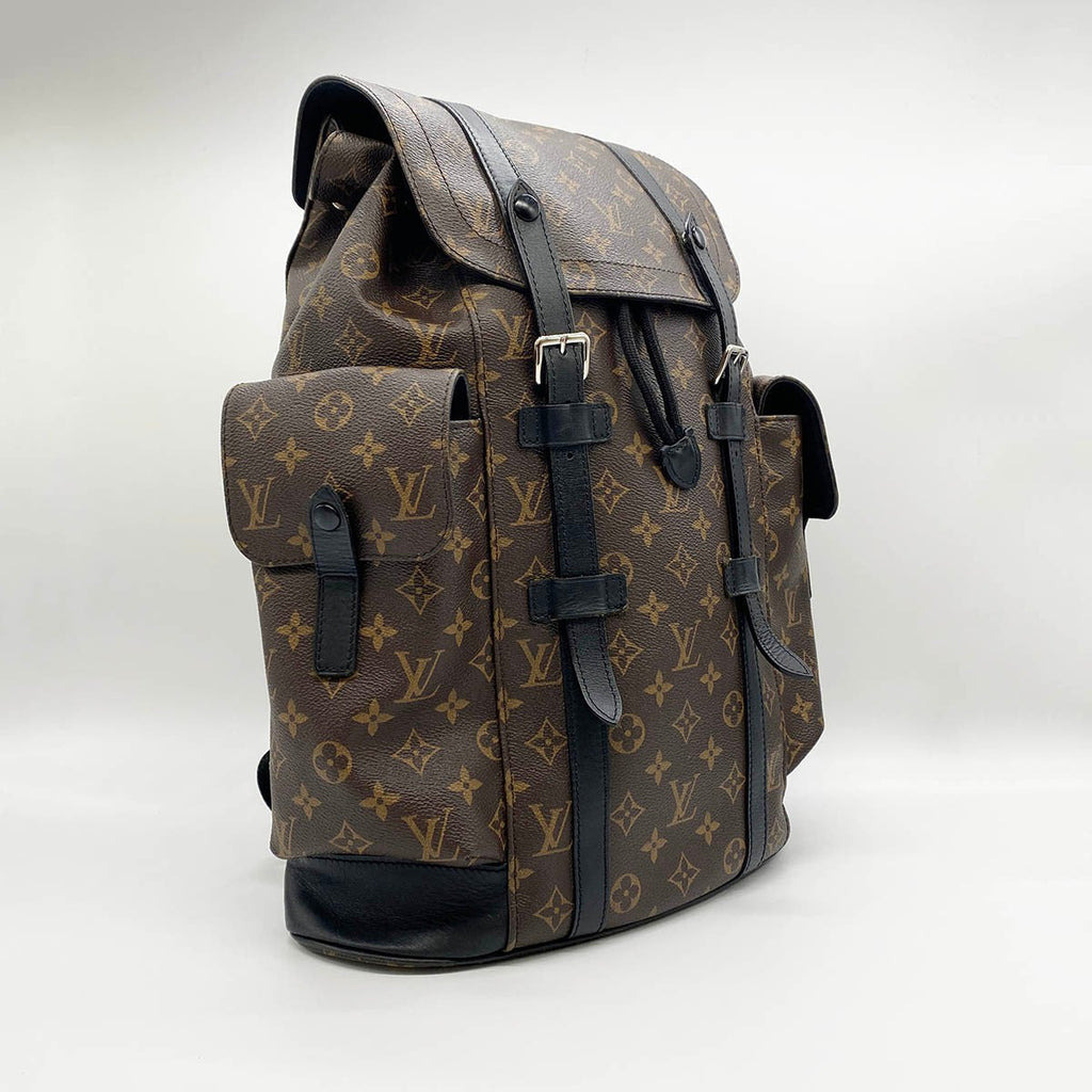 Louis Vuitton Christopher PM Backpack Monogram Macassar Brown/Black Pre-owned