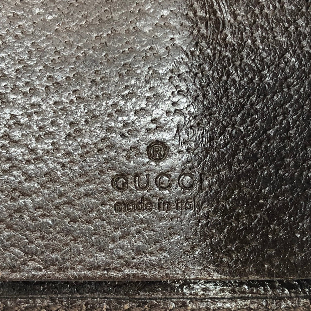 Gucci 181673 Sherry Line Key Case GG Canvas/Leather Brown Pre-owned