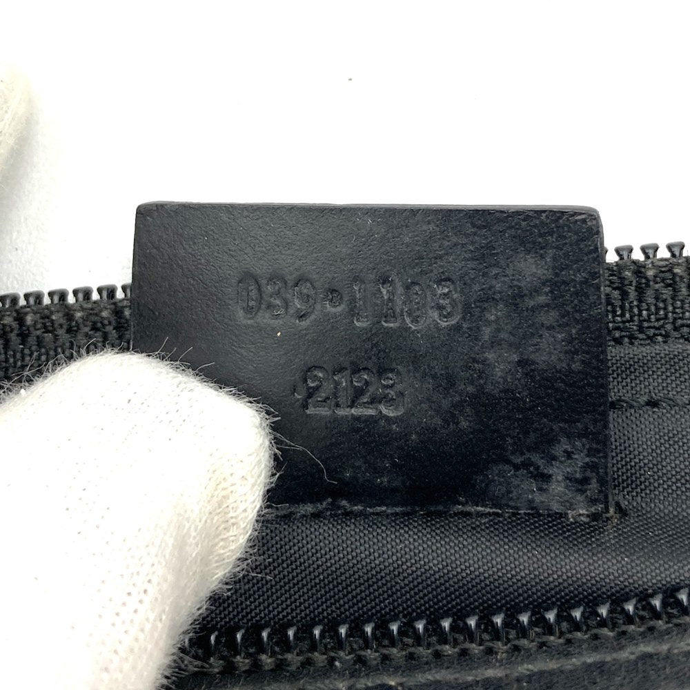 Gucci 039 1103 Handbag Accessory Pouch Black GG Canvas Brand High-End Brand PRE-OWNED
