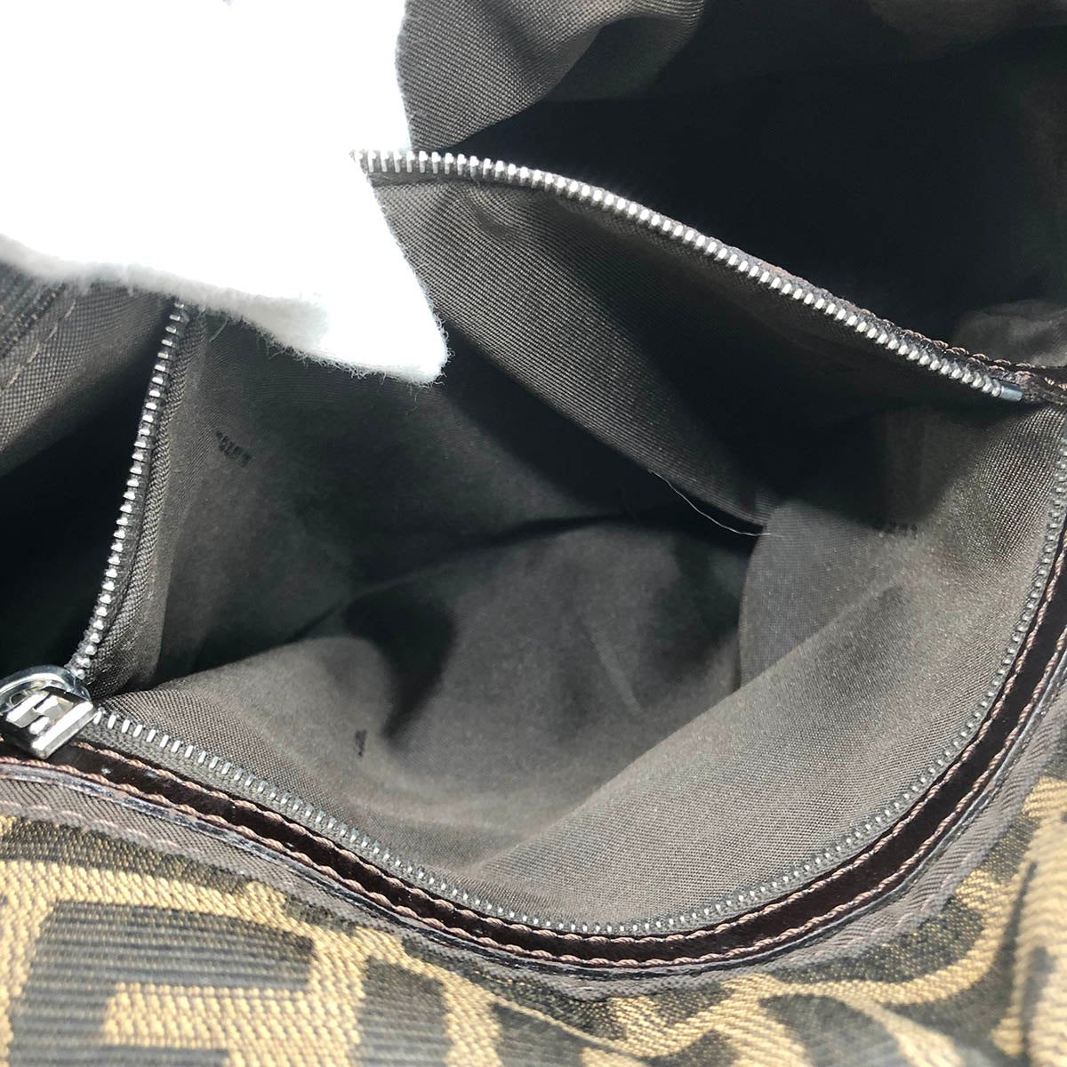 Fendi Mamma Baguette handbag in brown Zucca canvas with silver hardware PRE-OWNED