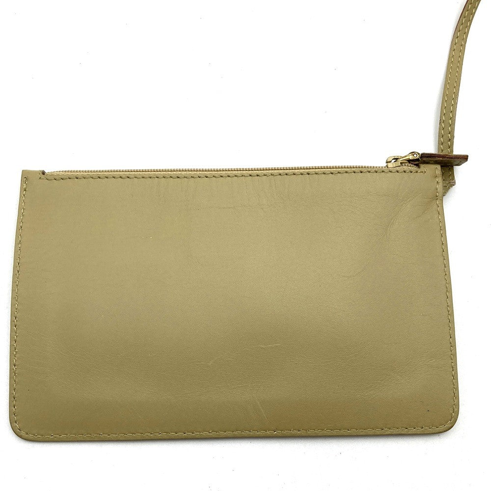 Gucci 90644 Shoulder Bag with Pouch, Beige GG Canvas with Gold Hardware PRE-OWNED