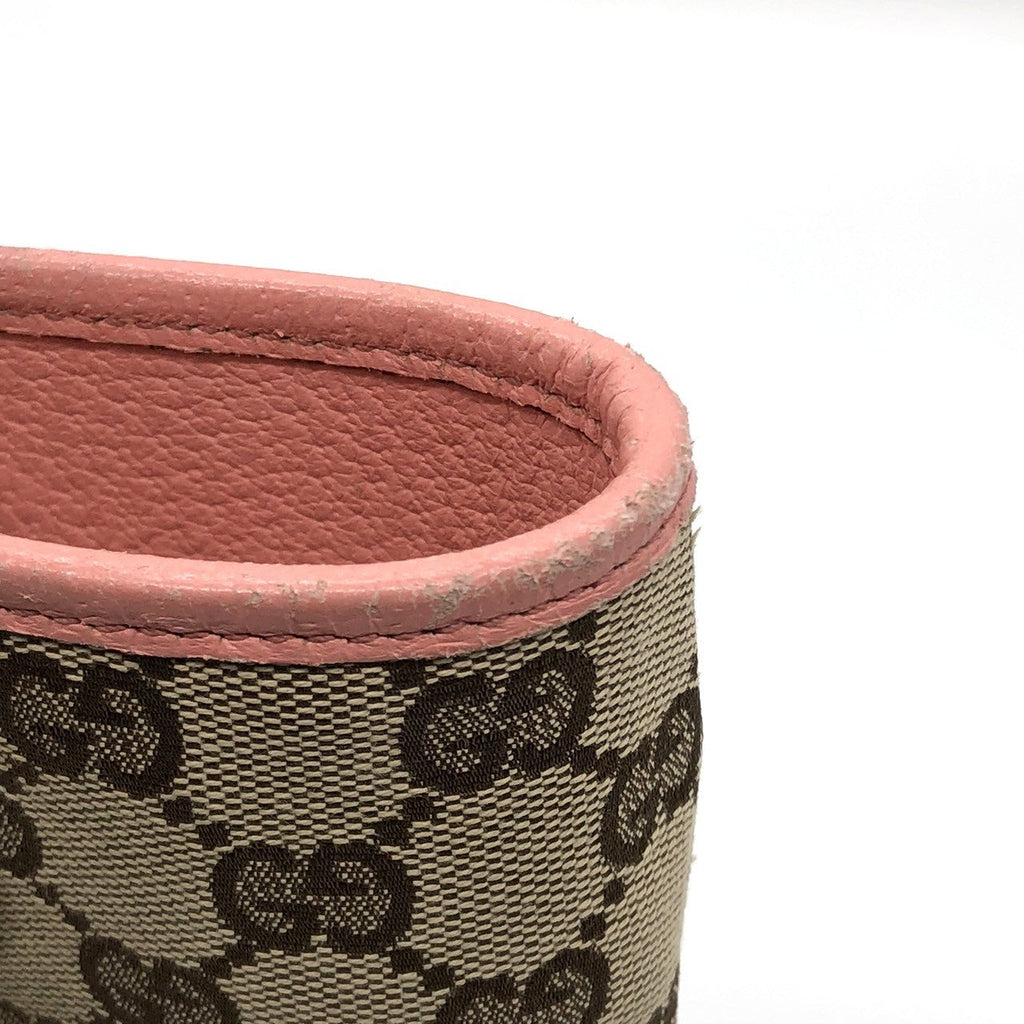 Gucci 120840 Tote Bag in Beige/Pink GG Canvas/Leather PRE-OWNED