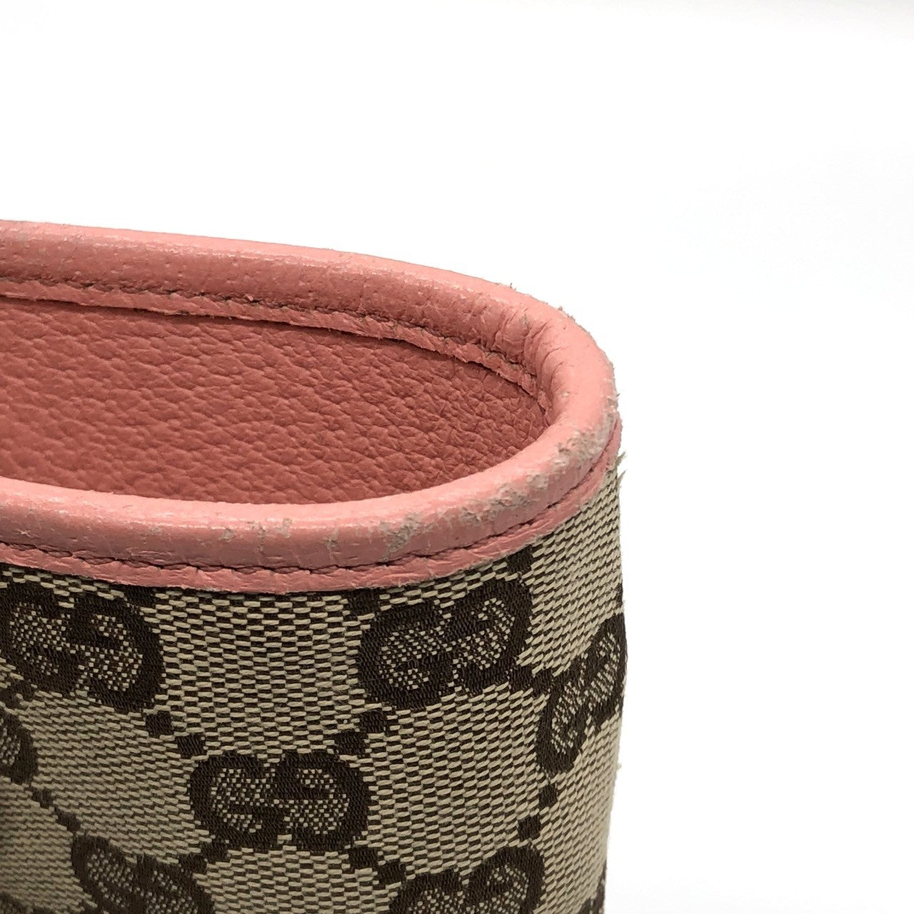 Gucci 120840 Tote Bag in Beige/Pink GG Canvas/Leather PRE-OWNED