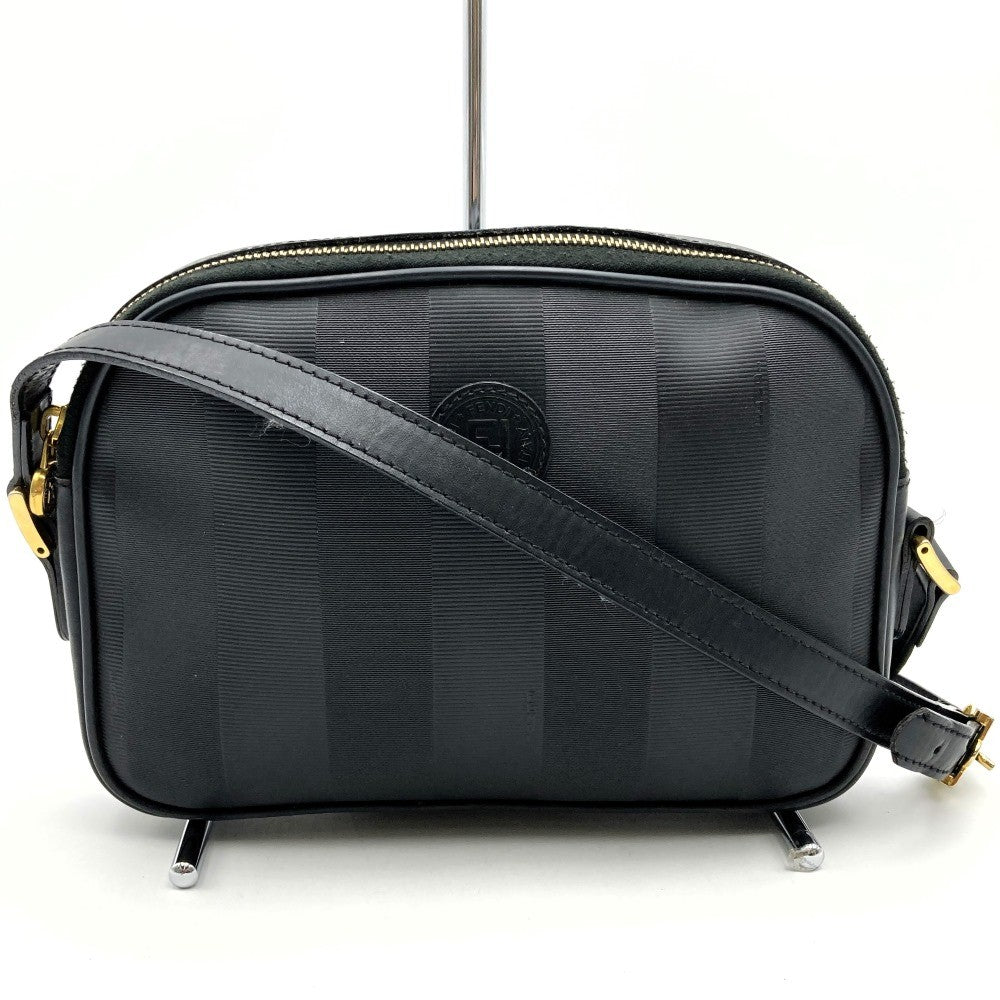 Fendi Pecan Shoulder Bag PVC/Leather Black Pre-owned