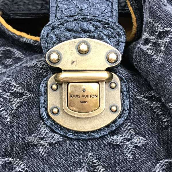 Louis Vuitton M95510/Monogram Denim XL Monogram Denim Shoulder Bag Black One-Shoulder Monogram Denim PRE-OWNED