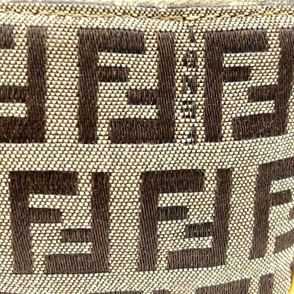 Fendi Zucchino Coin Case with Keychain CA1611916 Canvas Brown/Yellow PRE-OWNED