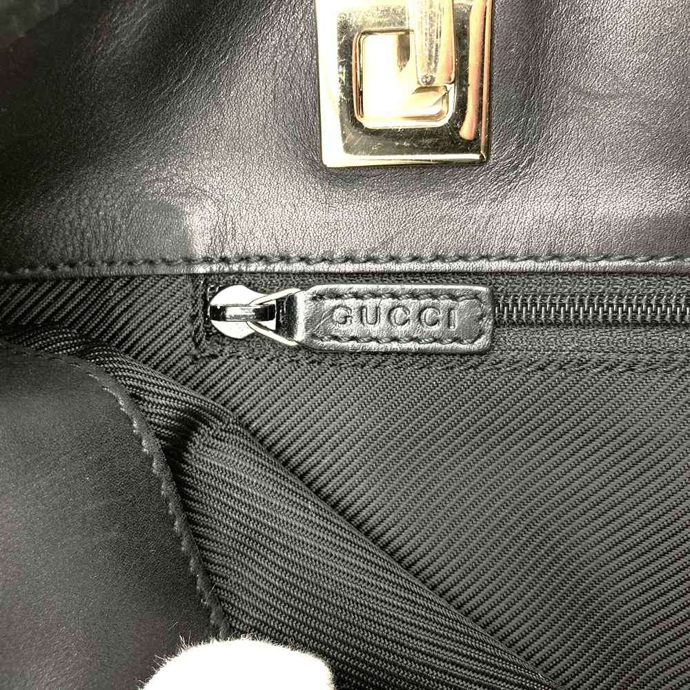 Gucci 002 1099 Small Tote Bag in Black GG Canvas/Leather, High-End Brand PRE-OWNED