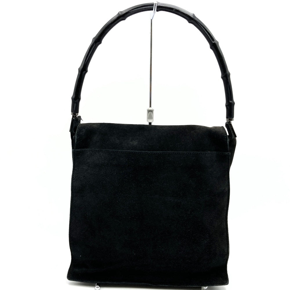 Gucci Bamboo Handbag/Shoulder Bag Suede Black Pre-owned