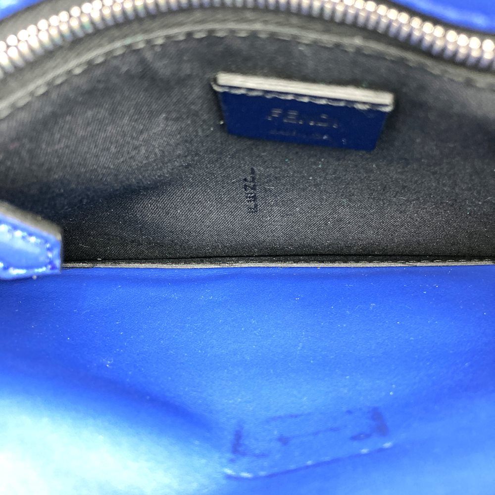 Fendi 7VA350 Vocabulary "Think" Clutch Bag/Pouch Leather Blue Pre-owned
