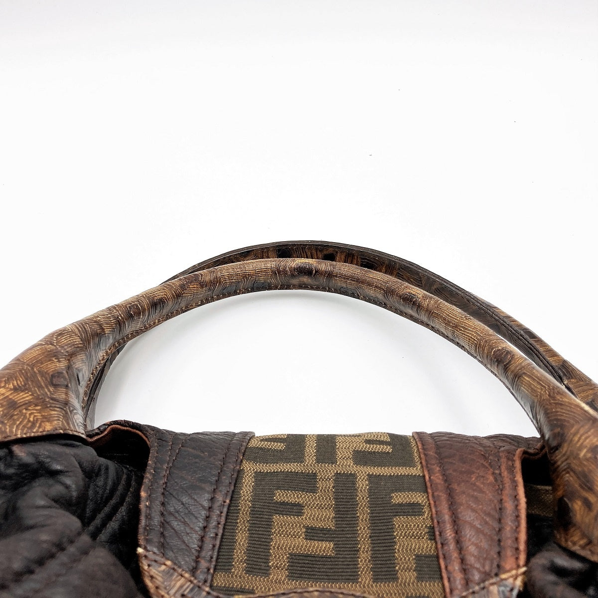 Fendi 8BR511 Spy Bag Handbag in Vintage Zucca Canvas and Leather, Brown PRE-OWNED