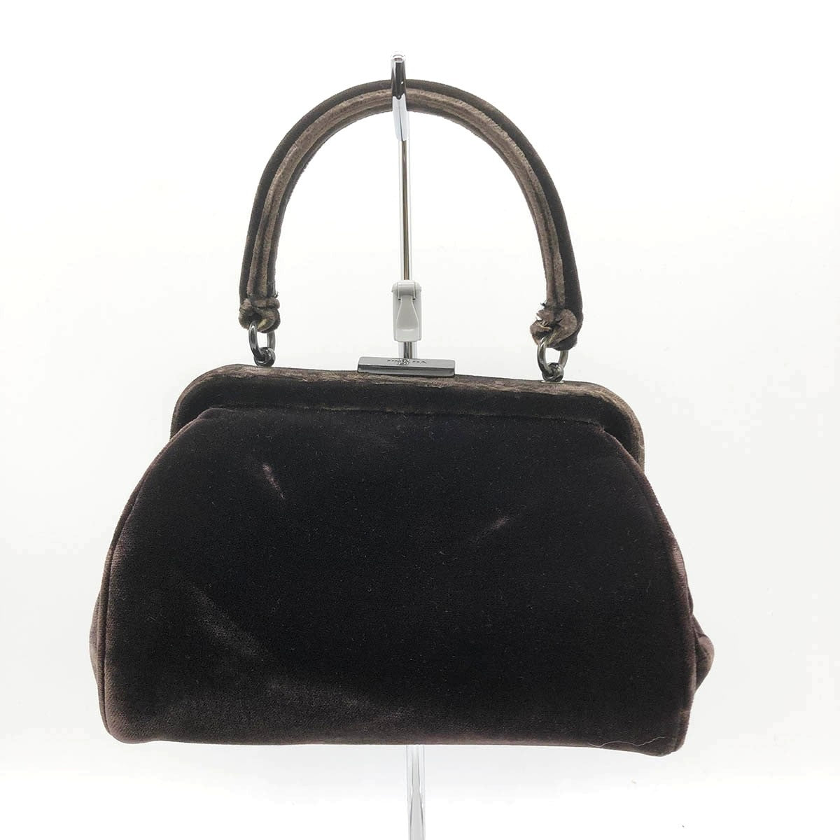 Prada Handbag Velour Brown Pre-owned