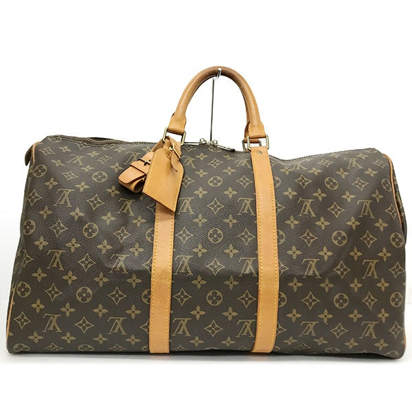 [CLEARANCE]Louis Vuitton M41426/Keepall 50 Boston Bag in Monogram Canvas/Leather Ebene/Brown, Unisex PRE-OWNED