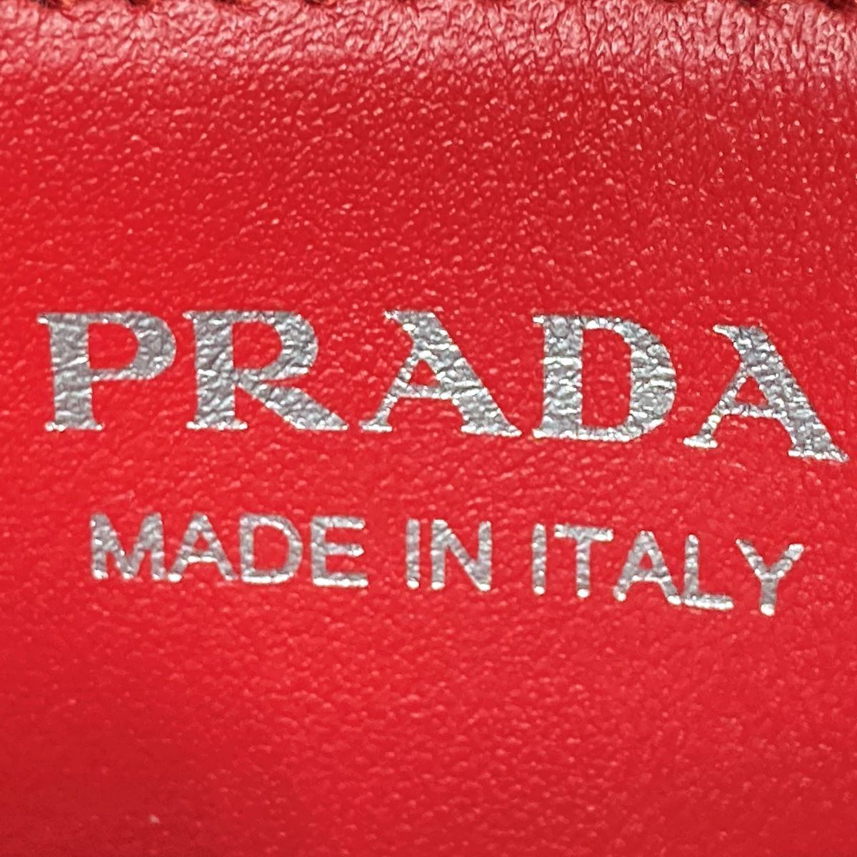 [CLEARANCE]Prada Diagram Chain Shoulder Bag in Red Leather with Mini Pouch (Mirror) PRE-OWNED