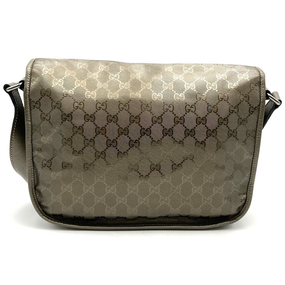 Gucci 201732 GG Imprime Crossbody Shoulder Bag PVC Brown Metallic Pre-owned