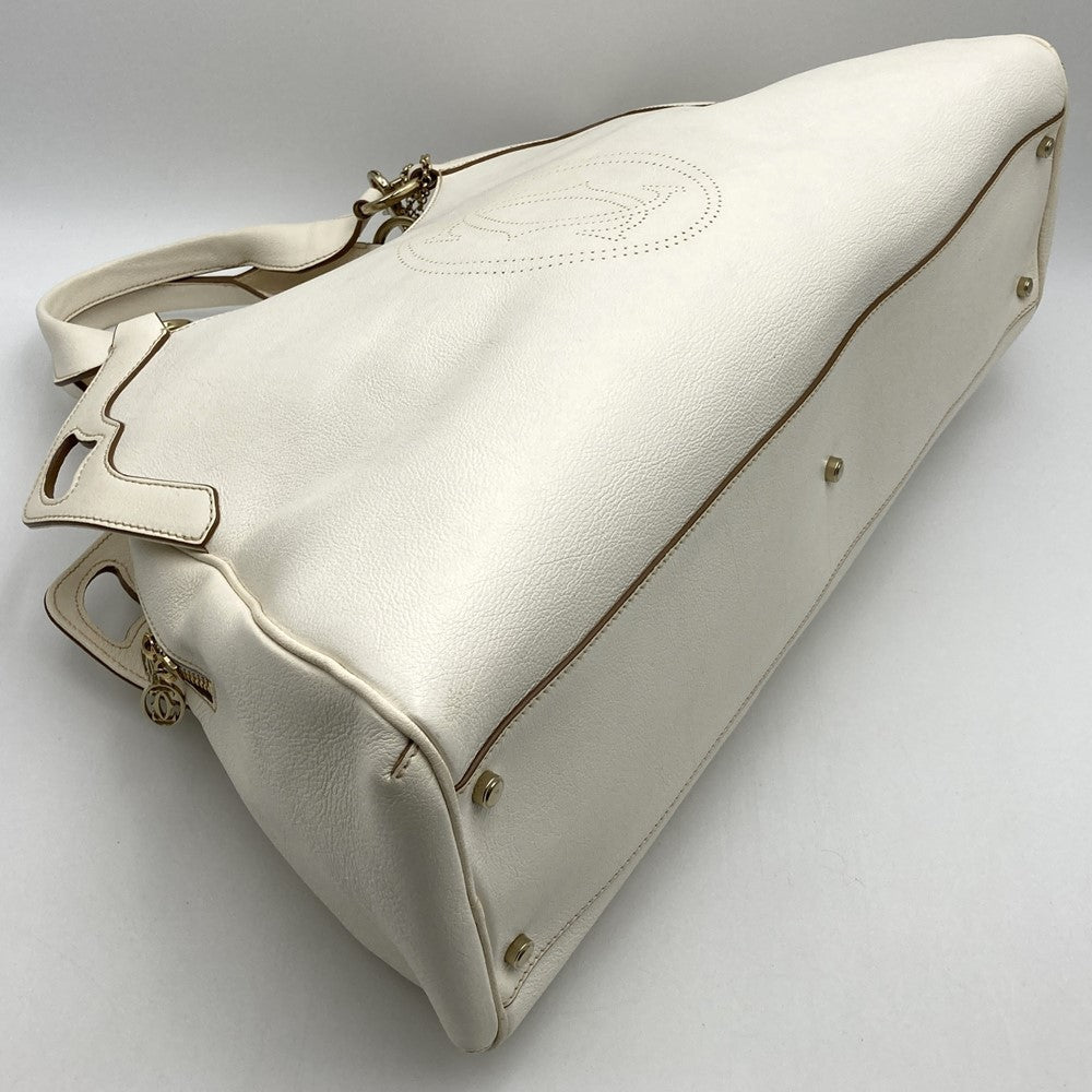 Cartier Marcello 2-Way Tote Bag/Shoulder Bag Leather White Pre-owned