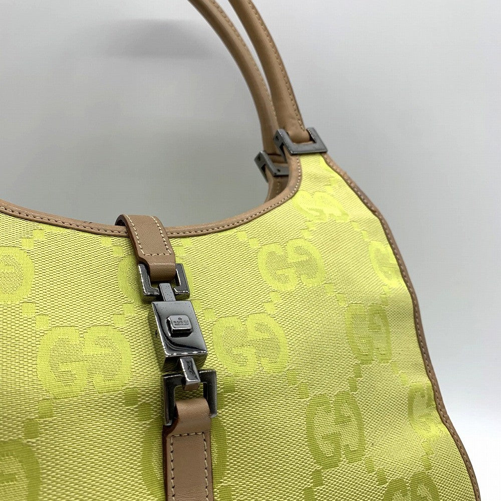 Gucci 002 1068 Jackie Shoulder Bag, Mini Bag, Slim, Yellow/Beige, GG Canvas and Leather. PRE-OWNED