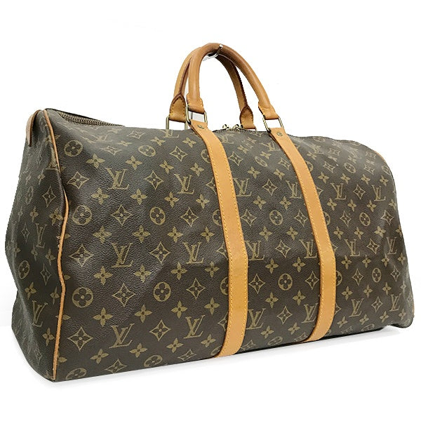 [CLEARANCE]Louis Vuitton M41426/Keepall 50 Boston Bag in Monogram Canvas/Leather Ebene/Brown, Unisex PRE-OWNED