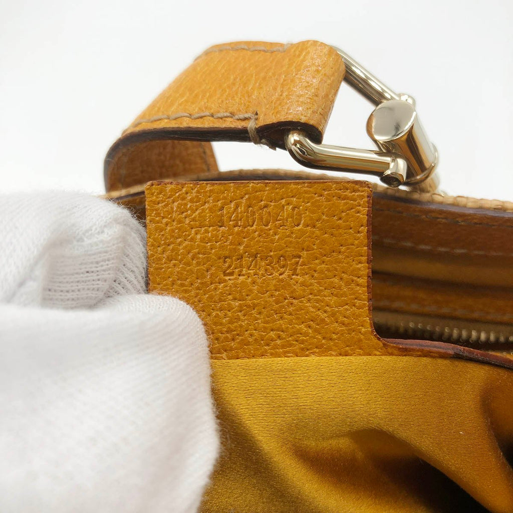 [CLEARANCE]Gucci 140040 New Jackie One-Shoulder Bag, Embroidered Straw Leather, Yellow, Beige, Orange PRE-OWNED