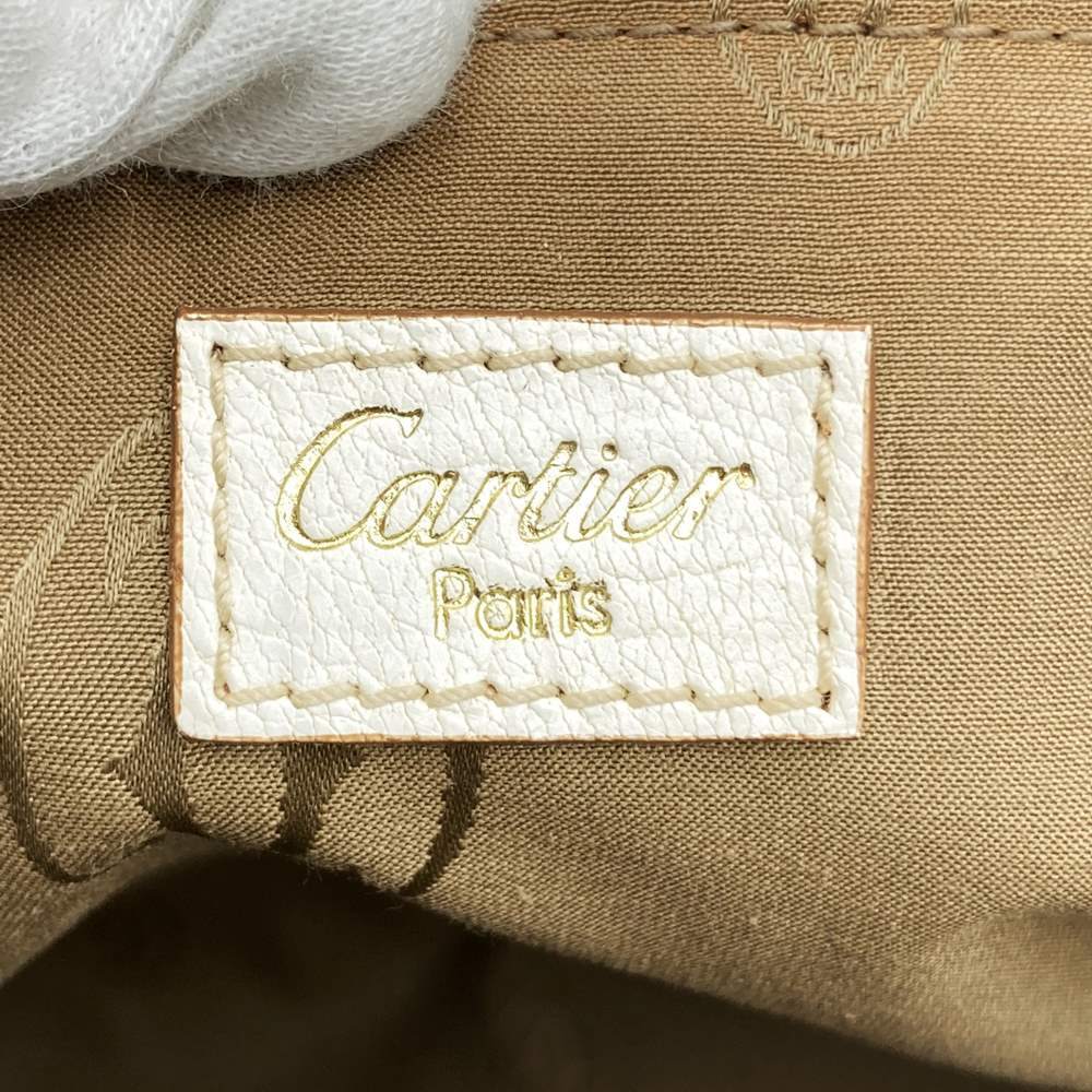 Cartier Marcello 2-Way Tote Bag/Shoulder Bag Leather White Pre-owned