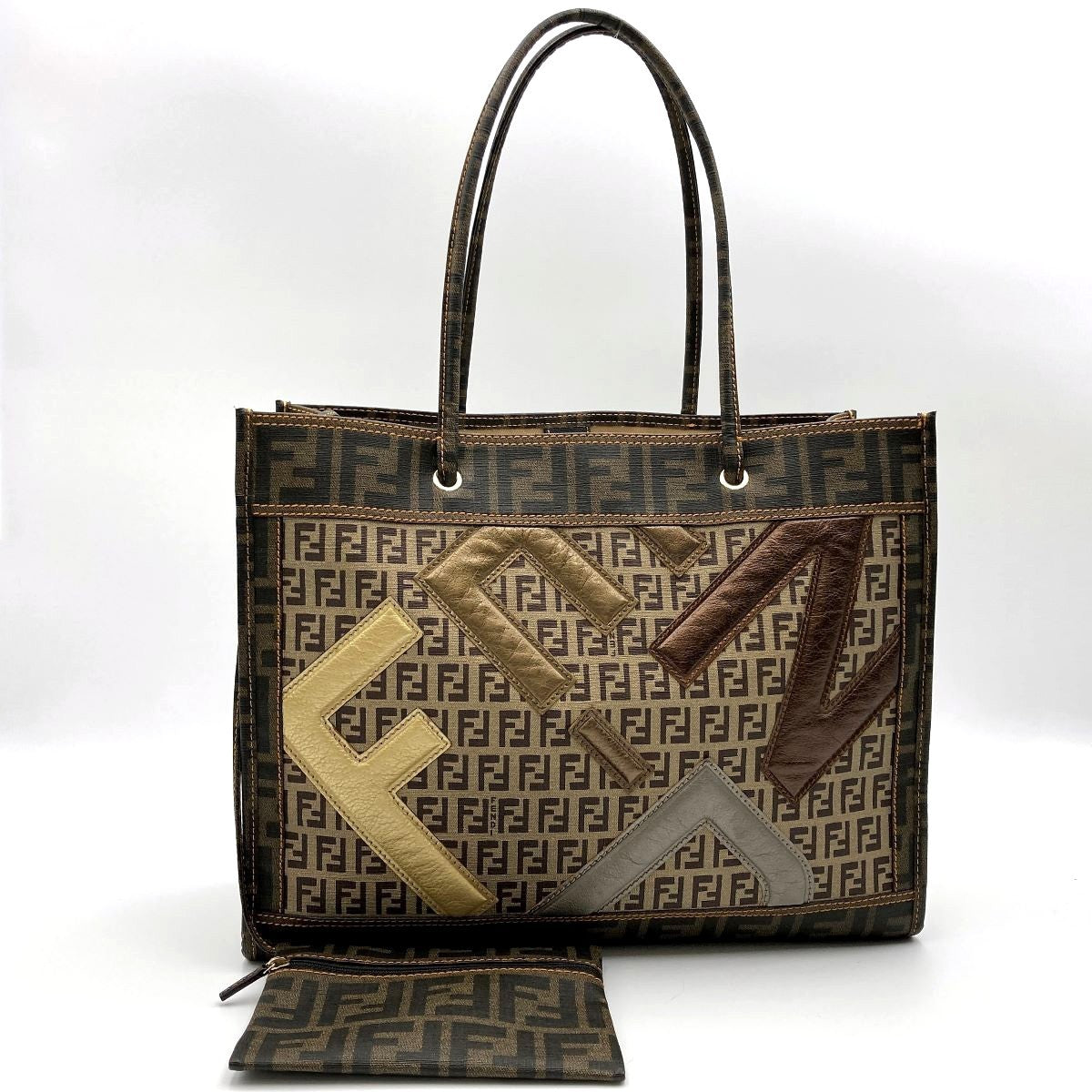 Fendi 2384/8B183 Zucca x Zucchino Tote Bag Brown/Beige Pre-owned