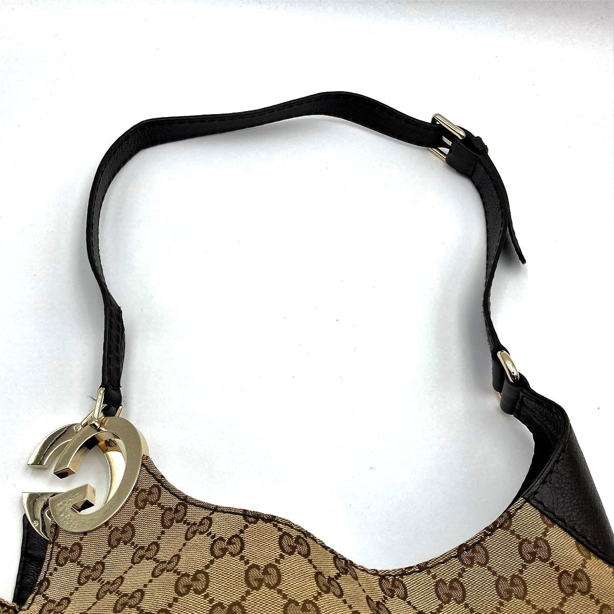 Gucci 203503 Charlotte Shoulder Bag in GG Canvas and Leather, Brown PRE-OWNED
