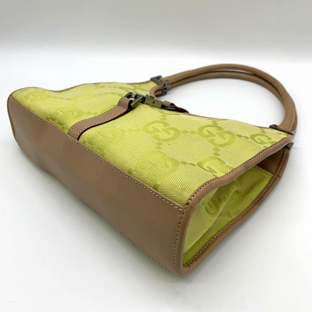 Gucci 002 1068 Jackie Shoulder Bag, Mini Bag, Slim, Yellow/Beige, GG Canvas and Leather. PRE-OWNED