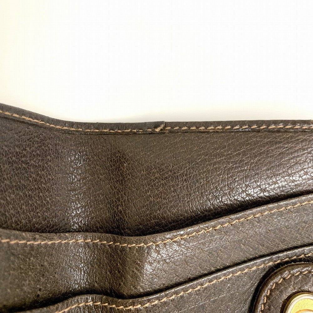 Gucci Sherry Line Bi-fold Wallet GG Supreme Canvas/Leather Brown Pre-owned