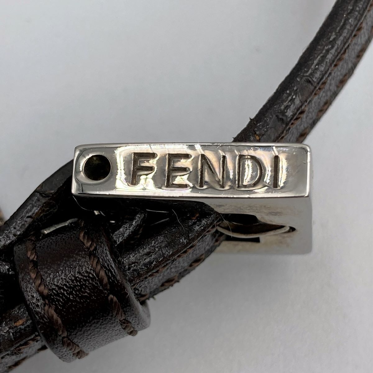 [CLEARANCE]Fendi Zucca Mini Mamma Bucket Mini Croissant Mini Handbag Pouch Nylon Brown PRE-OWNED