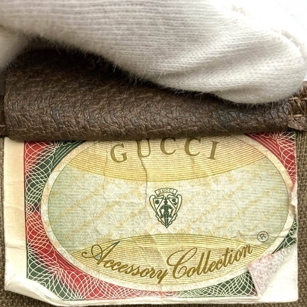 Old Gucci 39 02 003 Large Tote/Shoulder Bag, Sherry Line, GG, PVC/Leather, Brown PRE-OWNED