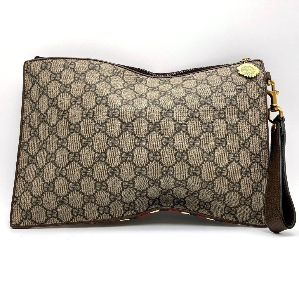 Gucci 473915 Courier Clutch Bag with GG Supreme Multi-Patch PVC in Multicolor PRE-OWNED