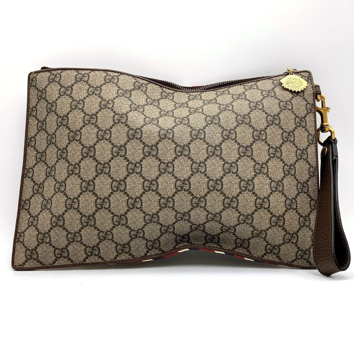 Gucci 473915 Courier Clutch Bag with GG Supreme Multi-Patch PVC in Multicolor PRE-OWNED
