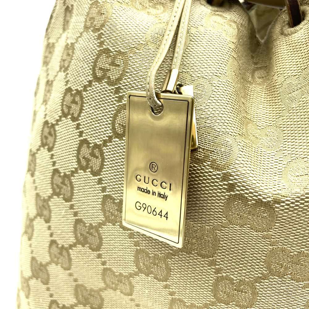 Gucci 90644 Shoulder Bag with Pouch, Beige GG Canvas with Gold Hardware PRE-OWNED