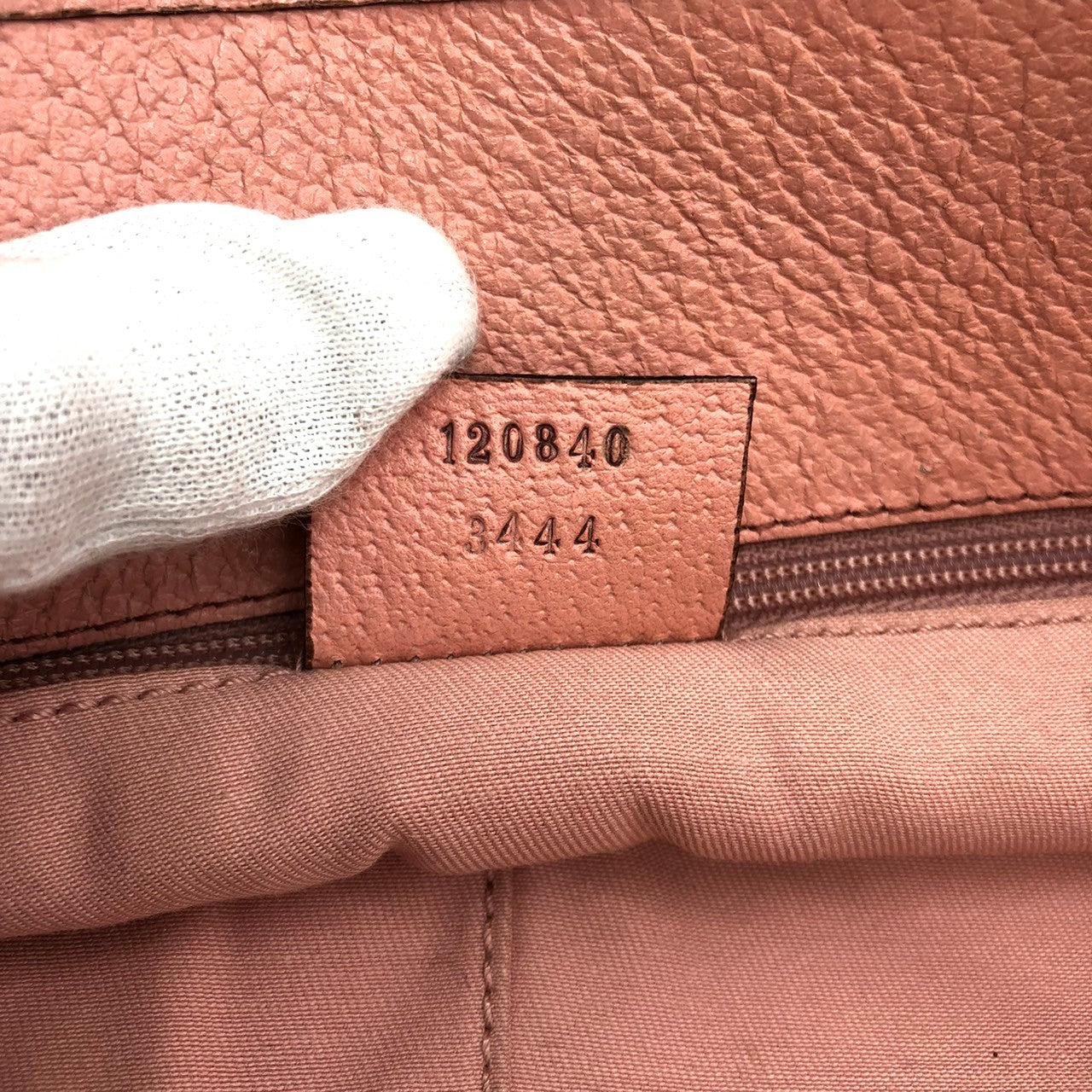 Gucci 120840 Tote Bag in Beige/Pink GG Canvas/Leather PRE-OWNED