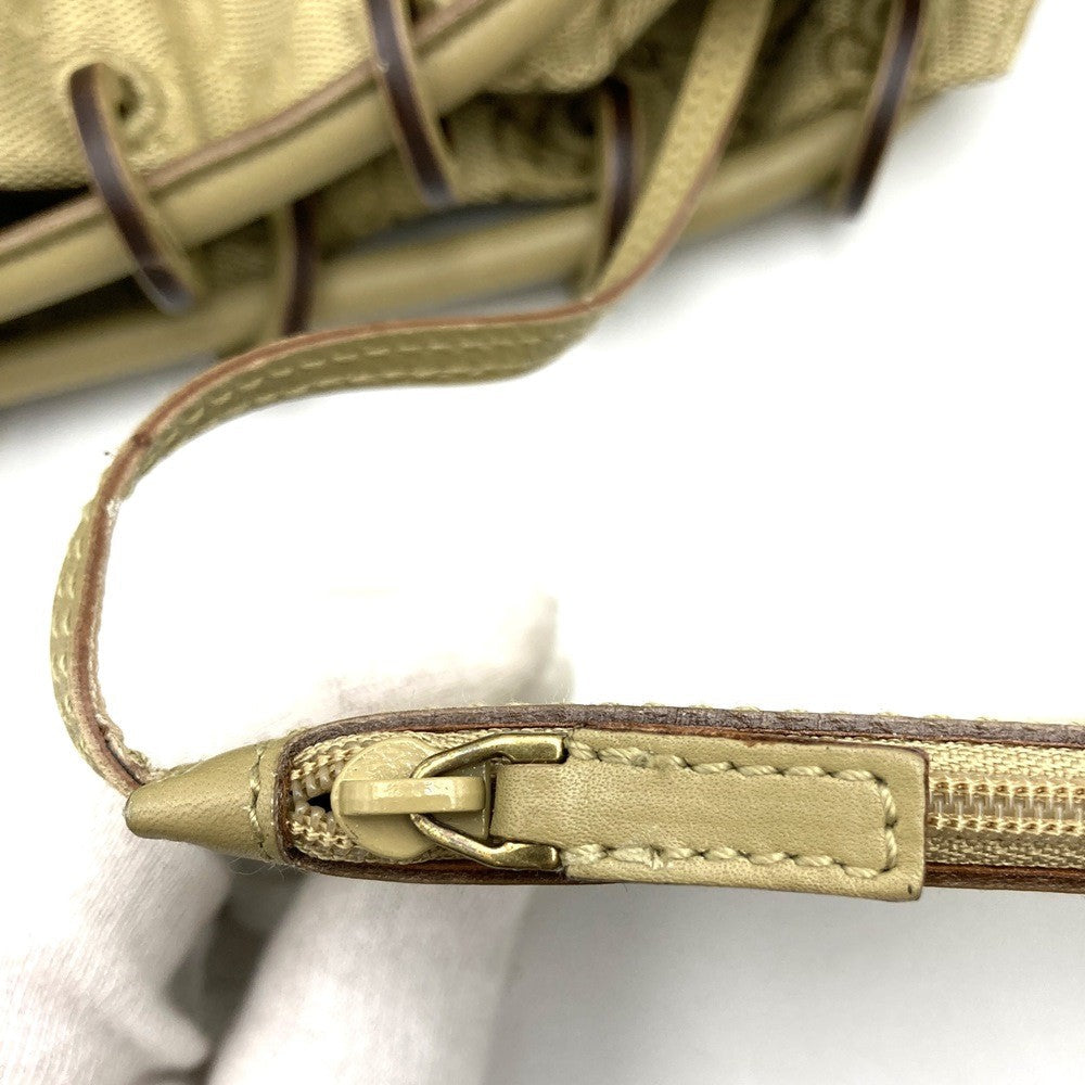 Gucci 90644 Shoulder Bag with Pouch, Beige GG Canvas with Gold Hardware PRE-OWNED
