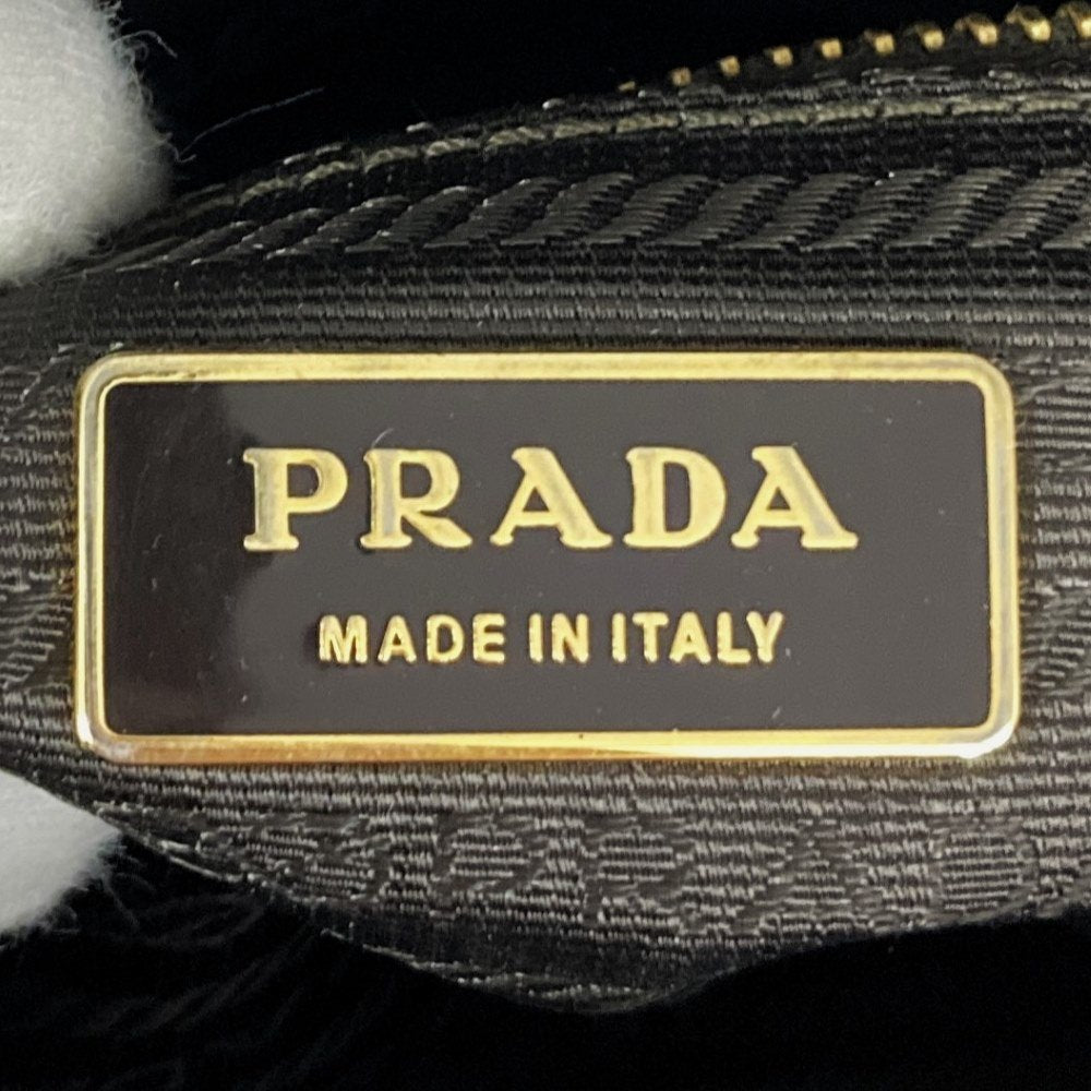 Prada Handbag with Triangular Plate, Leather, Red, BN1113, Guarantee Card Included PRE-OWNED