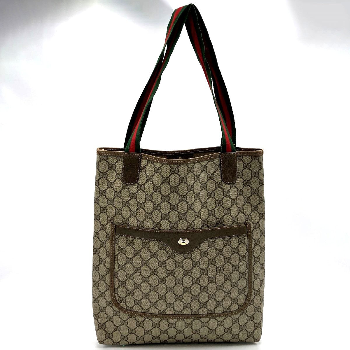 Gucci 39 02 003 Sherry Line Tote Bag GG Supreme Brown Pre-owned